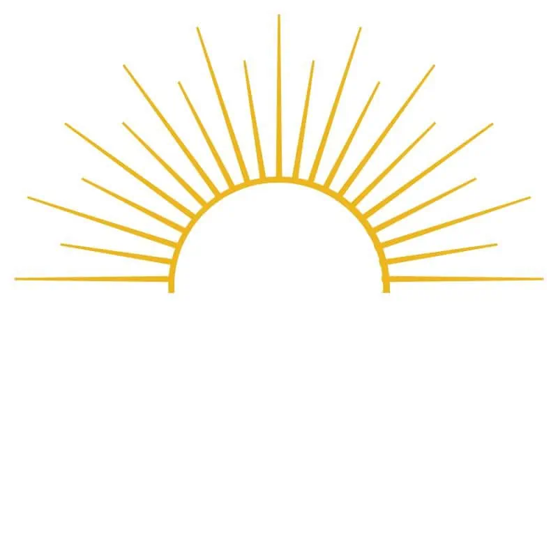 yellow sunrise icon with white center