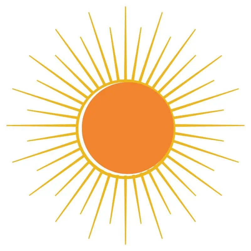 yellow and orange sun icon