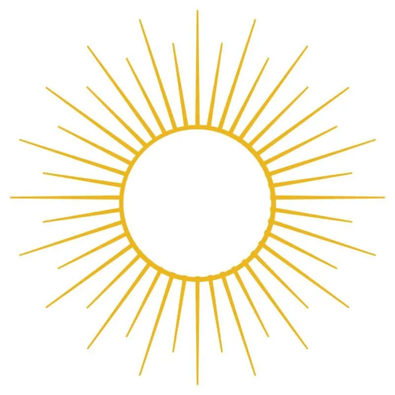 yellow sun icon with white center