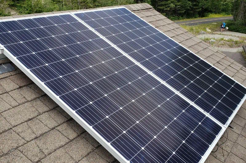Glacier National Park - Grizzly Point Station solar panels on the roof of a building