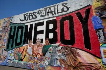 homeboy mural on the side of a building