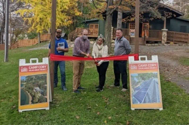 ribbon cutting at camp cory