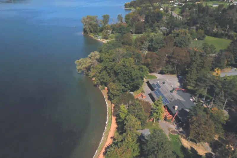ariel view of camp cory with solar panels on the roof