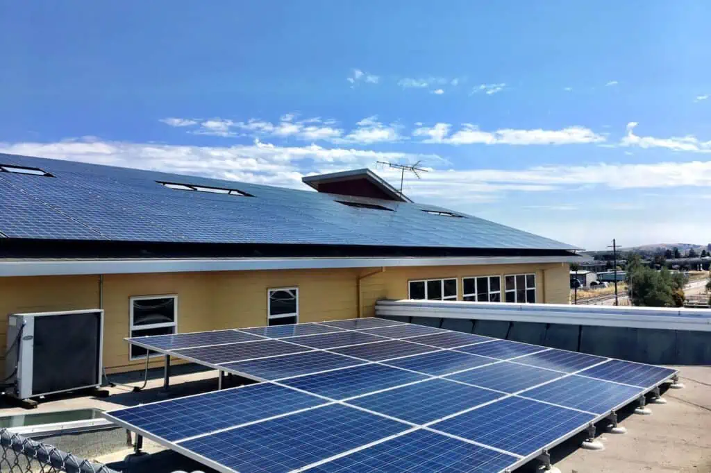 committee on the shelterless solar panels on a roof