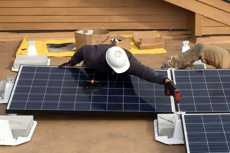 sciencenter solar panels being installed