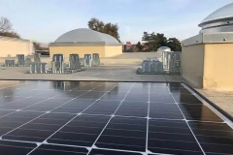 rooftop of commercial vehicle with solar panels