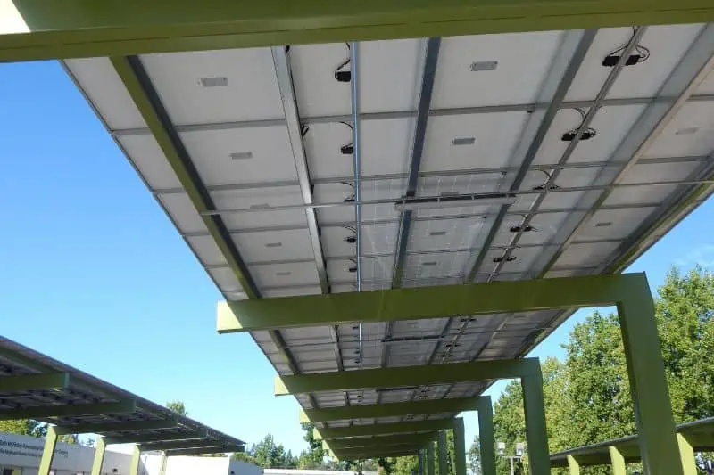underneath view of solar panels