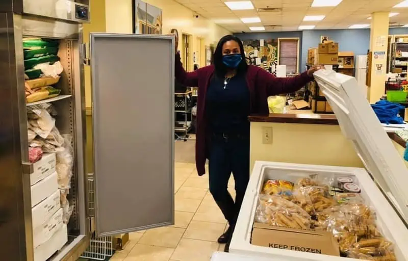 Women standing the pantry